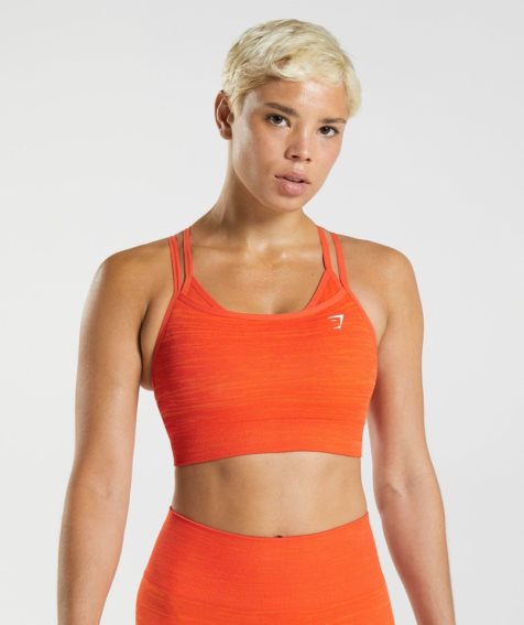 Women's Gymshark Adapt Marl Seamless Sports Bra Orange | CA 5673A8